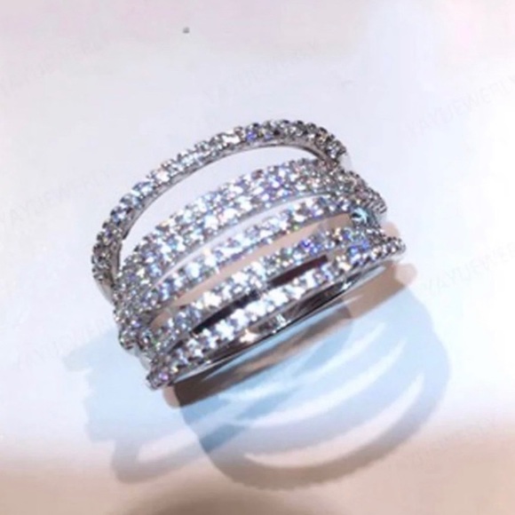 💍NEW 6.4 CT 925 STERLING SILVER DIAMOND RING💍 - Picture 6 of 7